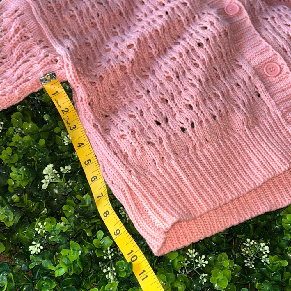 Woven Heart Blush Open-Knit Cardigan - Picture 6 of 7